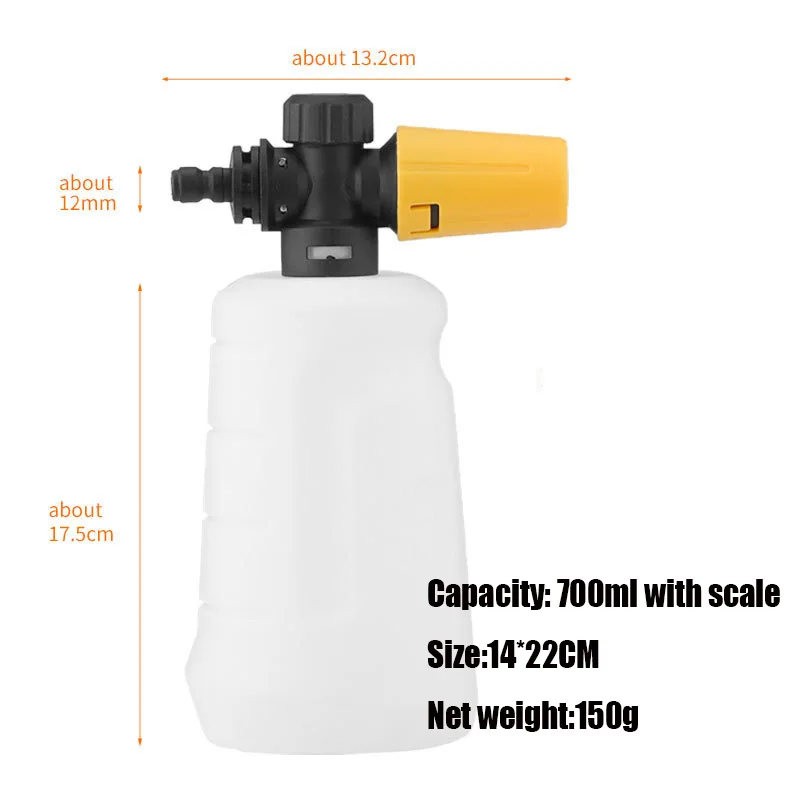 1/4 Interface 700ml Foam Kettle Pressure Washer Foam Generator Car Washer Snow Foam Lance Clean Soap Foam for Karcher/Lavor