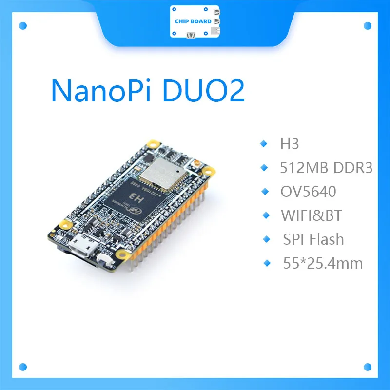 Módulo Bluetooth WiFi NanoPi DUO2 512M Allwinner H3 Cortex-A7