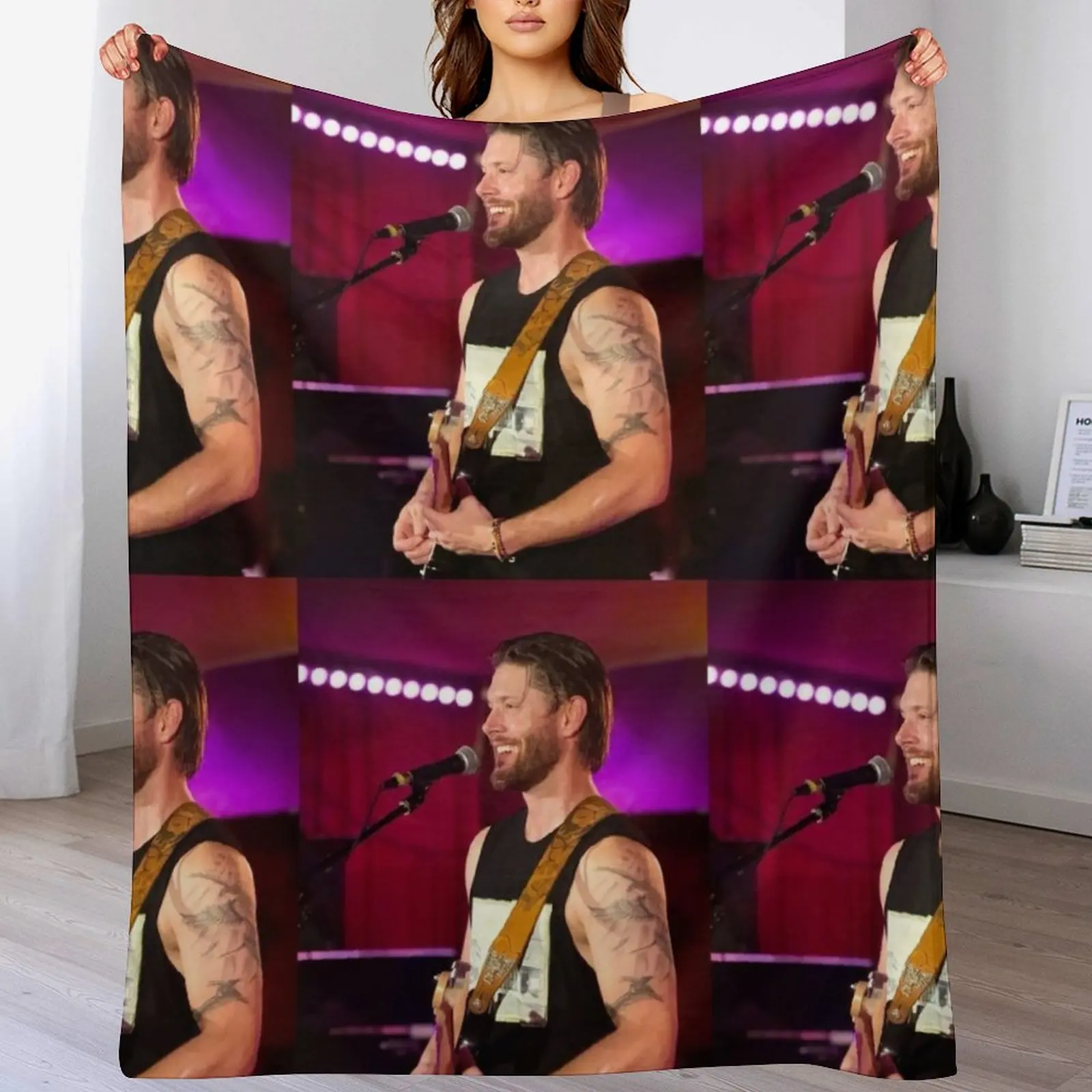 

Jensen Ackles handsome Throw Blanket Multi-Purpose Plaid Stuffeds Luxury St Blankets