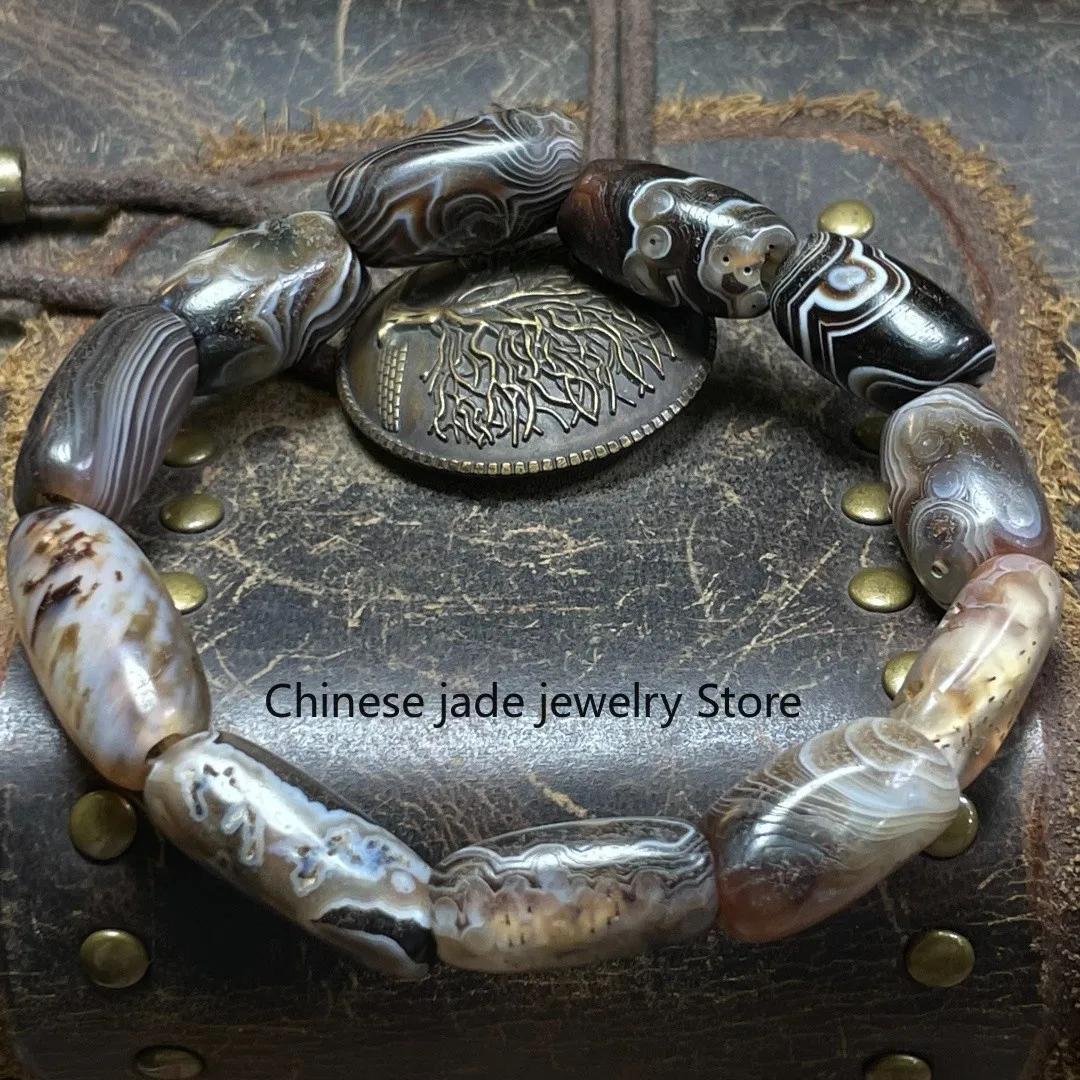 Tibetan Nepalese Himalayan Bead Ancient agate Old Dzi Talisman eye Bead Amulet