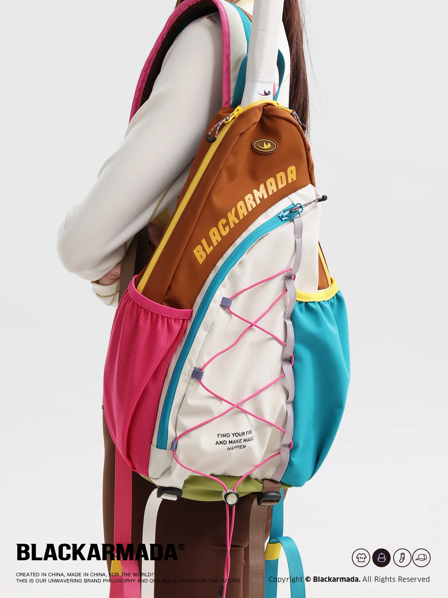blackarmada-15l-lightweight-tennis-backpack-waterproof-multi-color-racquet-bag-for-badminton-squash-streetwear