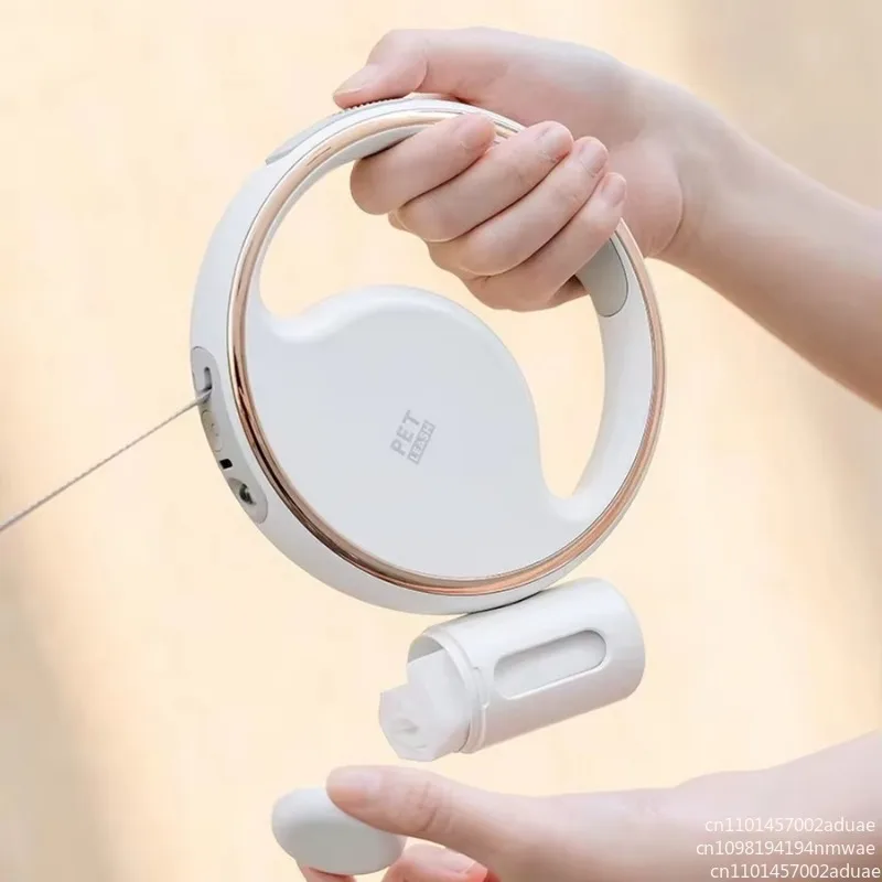3m Automatic Retractable Pet Leash Long Dog Walking Traction Lead With Waste Bag Dispenser Puppy Durable Led Light Rope Supplies