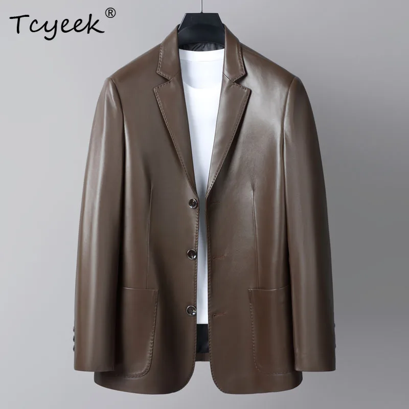

Tcyeek Real Sheepskin Genuine Leather Jacket Men Suit Jackets New in Coats Mens Coat Spring Autumn Clothes Soft Jaqueta De Couro