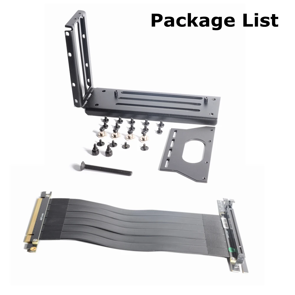 Placa gráfica PCI Express 3.0 16X, Kickstand Vertical, Base ATX Case, Cabo plano flexível, Extensão da placa Riser, 16x Port, Adaptador Gpu