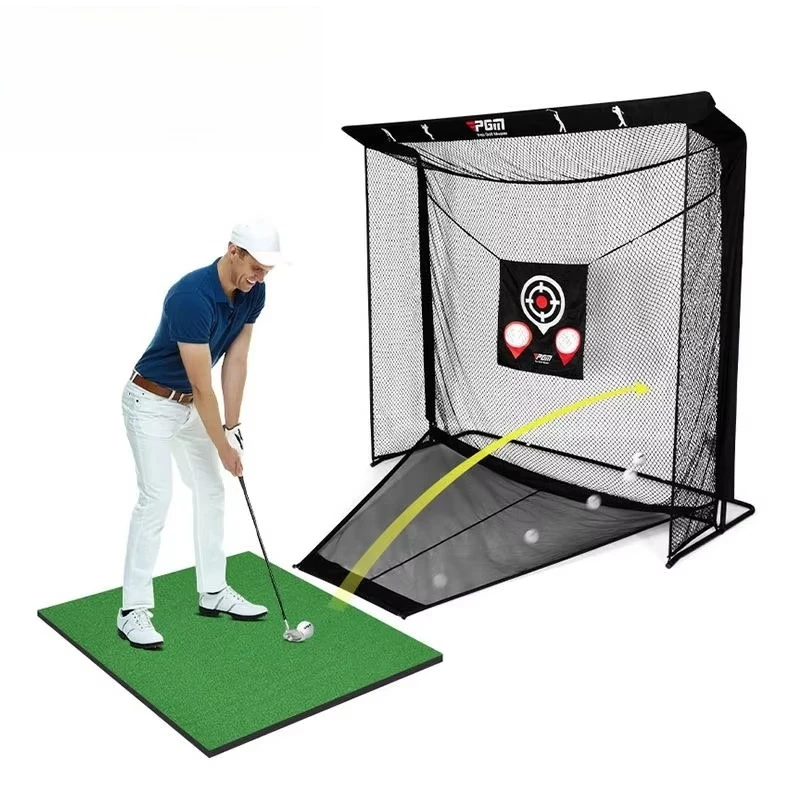 Indoor Outdoor 2.5m*2.5m Golf Driving Range Hitting Chipping Practice Training Automatic Ball Easy Return Net