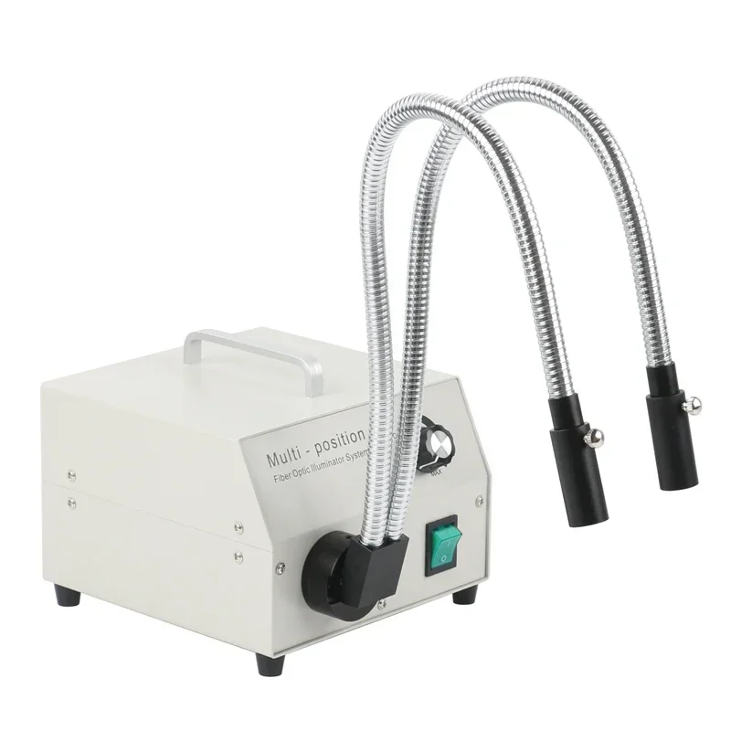 30W LED Fiber Optic Lamp 6000K Dual Gooseneck Adjustable Host Microscope Spotlight Medical Cold Light Source Illuminator