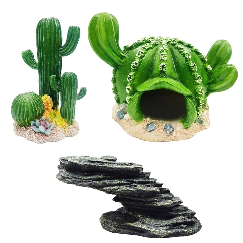 for Turtle Basking Platform Odor-Free Non Toxic Resin Resting Terrace for Reptiles Newts Realistic Aquarium Ornament Roc