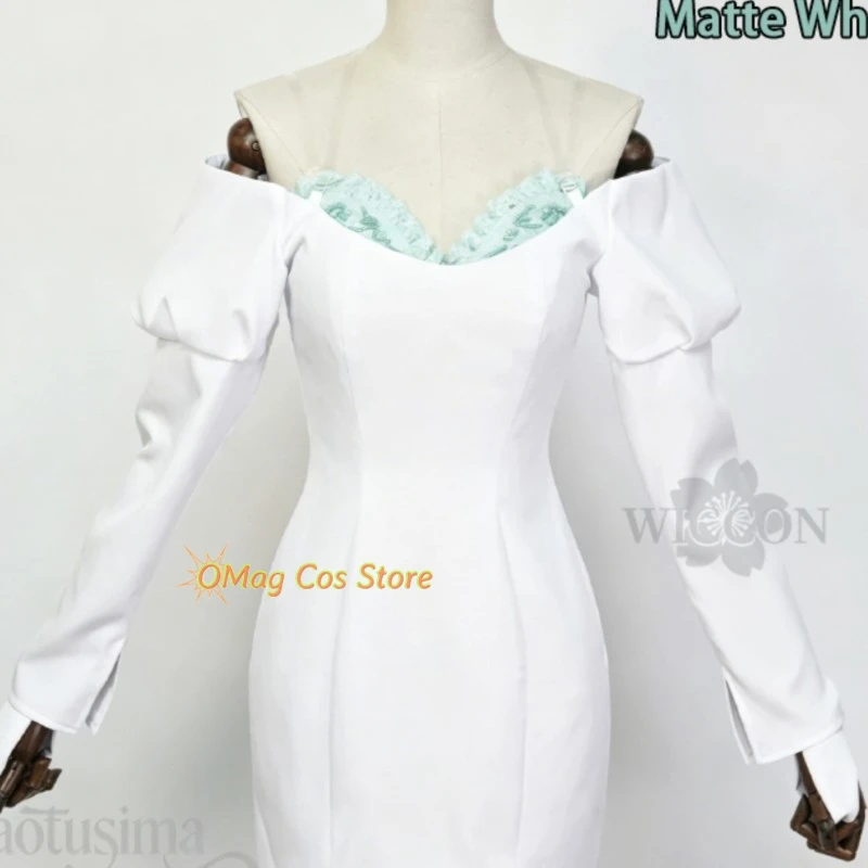 

Adulto sexys outfits Sua New Event CAFE Crossover White Dress Demon Angel Fashion Off-shoulder Evening Gown косплей