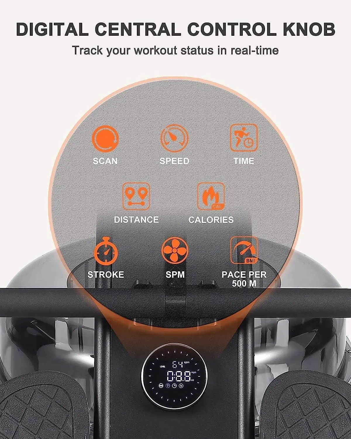 Magnetic/Water Rowing Machine for Home 6 Level Water Resistance and 32 Mechanical Resistance with Smart Resistance Knob 400LB Ma