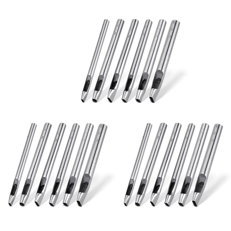 

D9-18X 6 размеров овальный дырокол для кожи 6 мм-10 мм полый кожаный набор ручных перфорационных инструментов для изготовления кожи