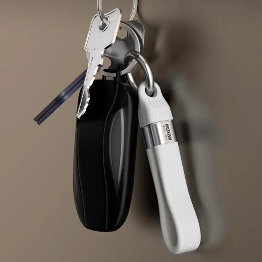 Portable USB4.0 Flexible Flat Cable Keychain 240W Fast Charging 40Gbps High Speed Data Transfer Data Charge Extension Cable