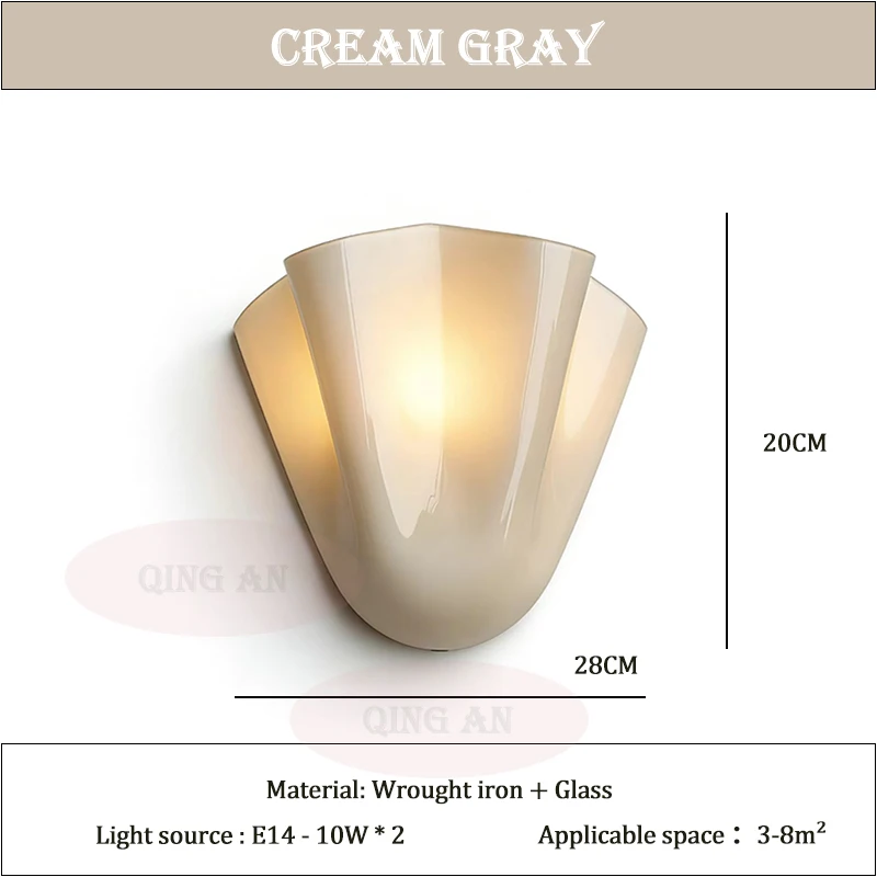 Gekleurde Glazen Wandlampen Franse Retro Glazen Rok Licht Wabi-Sabi Stijl Woonkamer Gang Gangpad Slaapkamer Nachtkastje Wandlampen - afbeelding 1