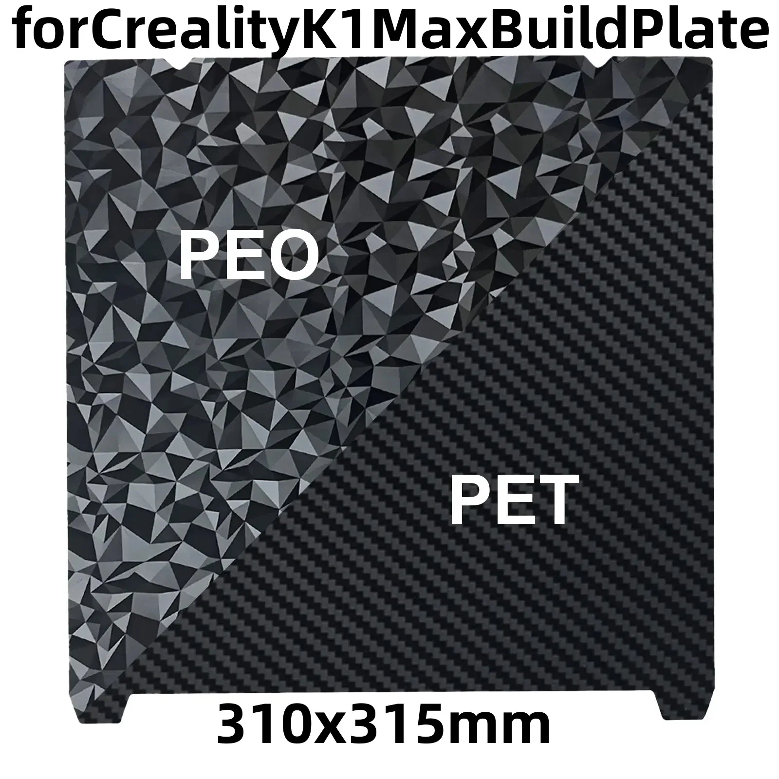 

310x315mm Build Plate For Creality K1 Max PEI PEO PET H1H Double Sided Printing bambulab Spring Steel Plate For 3d printer parts