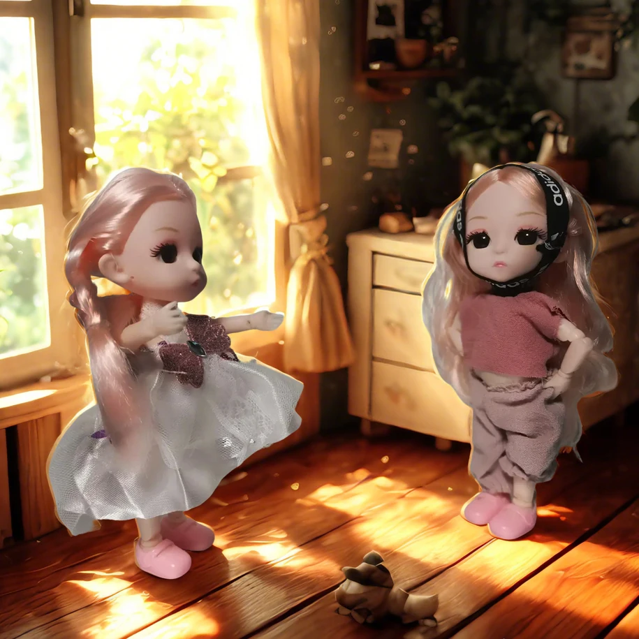 

Joint Articulation 17cm High-Quality Fashion Barbie Doll Changeable Constant Confused Lovely Clothing Kids Dolls Girls Gifts
