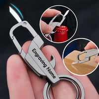 Free Engraving Name Zinc Alloy Multifunctional Men's Key Holder Stylish Car Key Ring Anti-Lost for Business Motorcycle Keychain