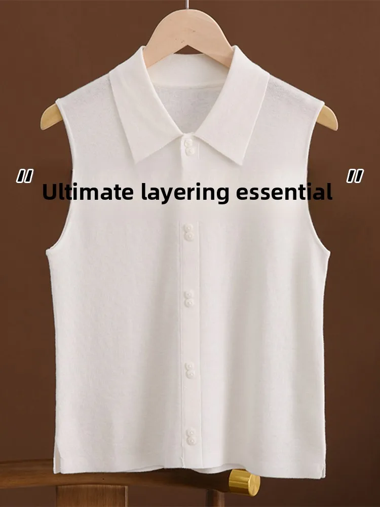 

Белая вязаная безрукавка-топ для женщин: новинка осени-зимы, ранней весны, свитер-жилет с перекрестным вырезом, базовый слой