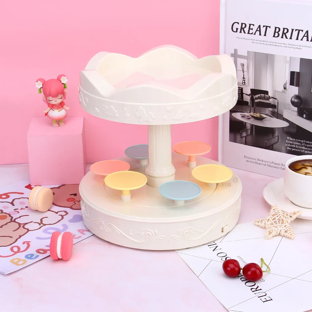 360 Degree Automatic Rotating Dessert Table Rotary Sushi Machine Cupcakes Macarons Turntable Display Wedding Birthday Machine