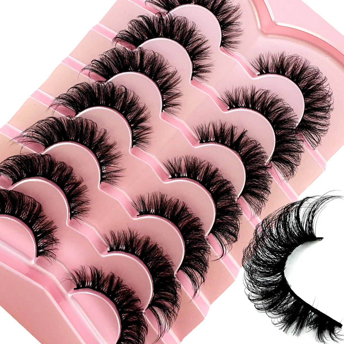 New Natural Eyelashes Cross Manga Lashes 3D Mink Lashes Soft Wispy Russia Volume Cat Eye Lashes 5D Fluffy Fake Eyelashes Makeup