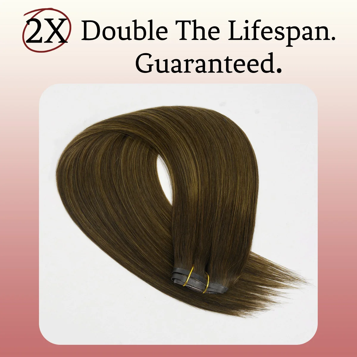 LOVELINE مزدوجة تعادل Balayage مستقيم سلس كليب في وصلات الشعر البشري غير مرئية بولي Clip-Ins لينة رقيقة لحمة شعر ريمي #2