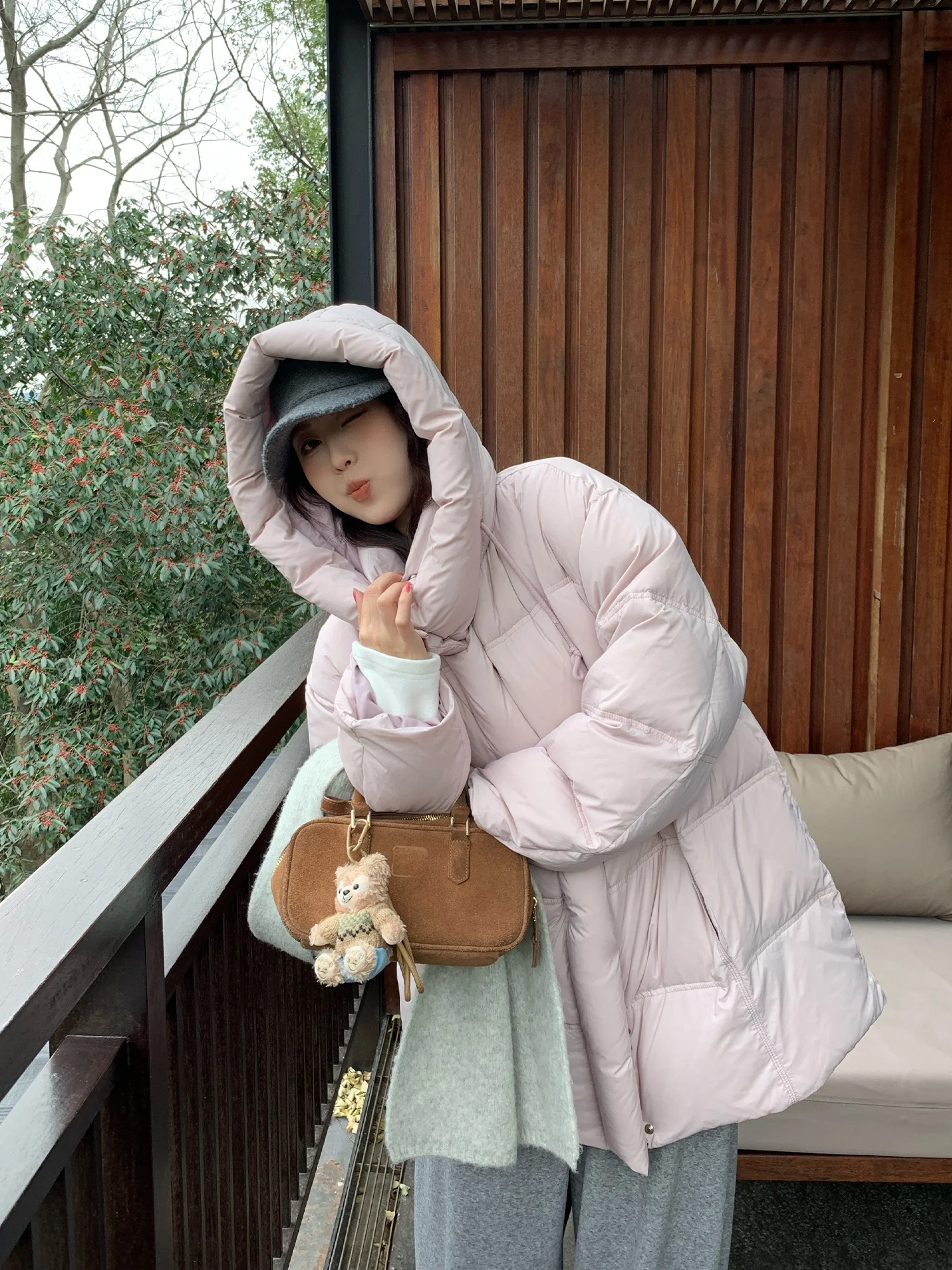 

NAZ Large Size down Jaet Cute Warm Hooded Bread Sle Faionable Du down Coat for Women Winter Season Regular Fit Long S...