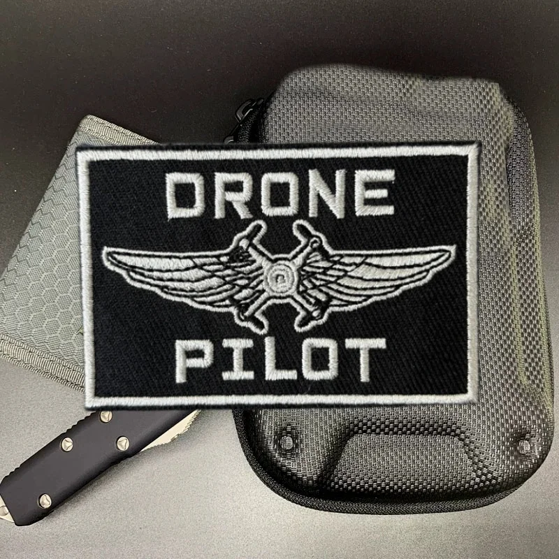 DRONE PILOT Embroidery Patch Military Morale Badge Hook Loop Tactical Patches Backpack Clothing Stickers