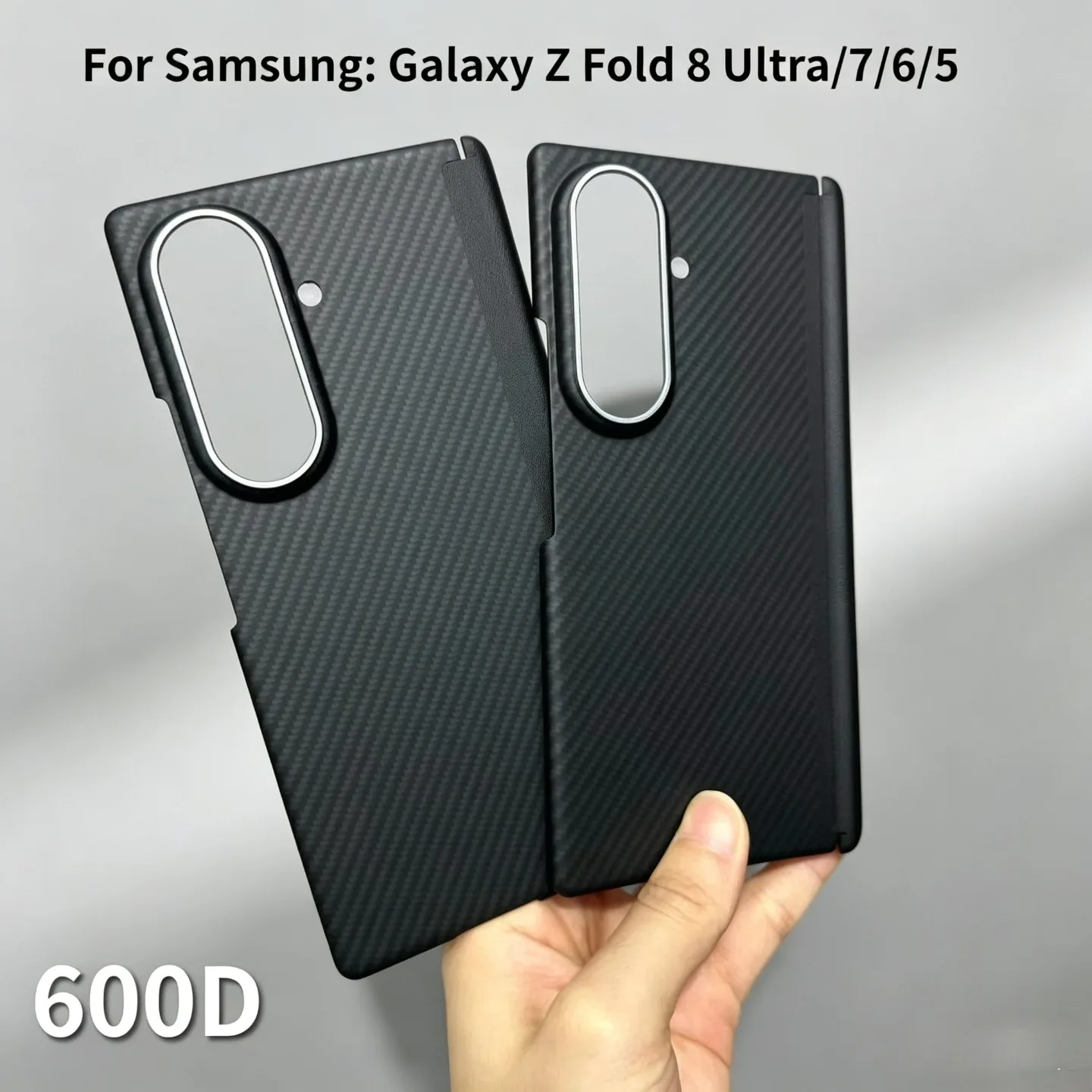 Dünne 600D Hautgefühl-Carbonfaser-Textur Magnetische Handyhülle für Samsung Z Fold 8 Ultra 7 6 mit Vollständigem Scharnierschutz