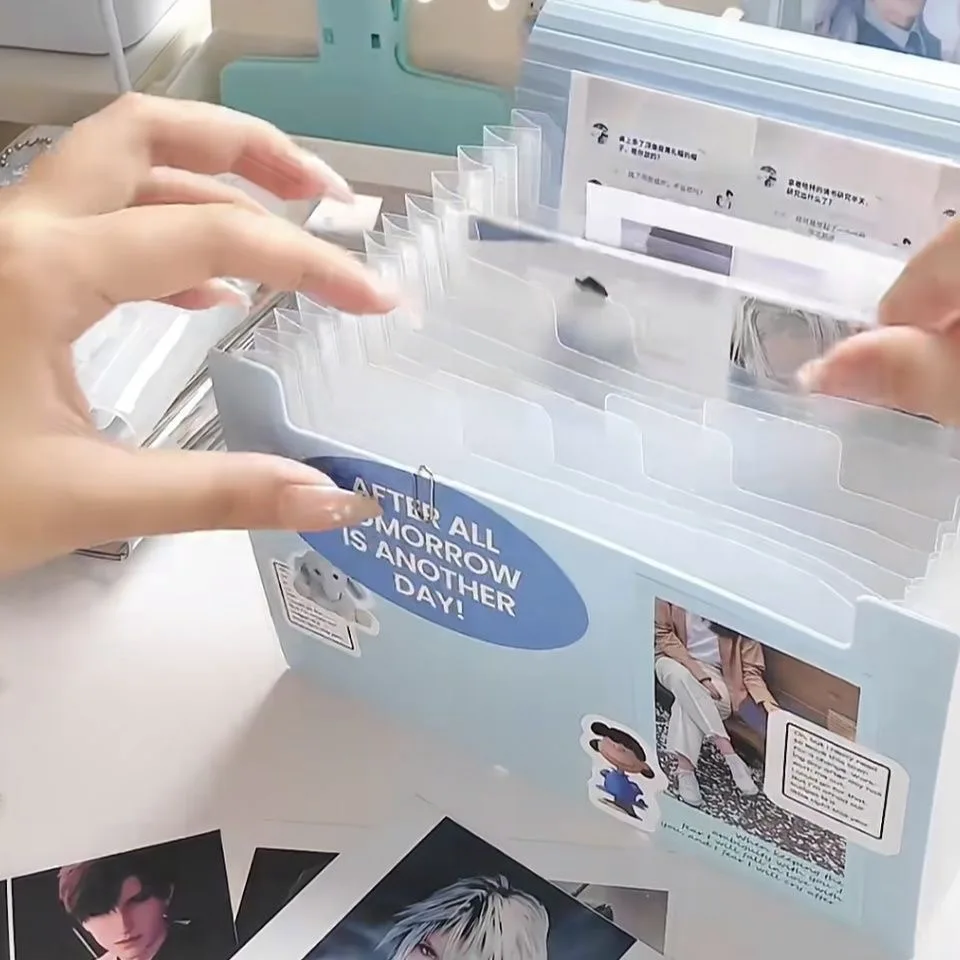 حقيبة أجهزة صغيرة مكونة من 12 طبقة ذات قيمة جمالية عالية A6 مجلد متعدد الطبقات شفافة إدراج تذكرة مشبك الجهاز ذات سعة كبيرة