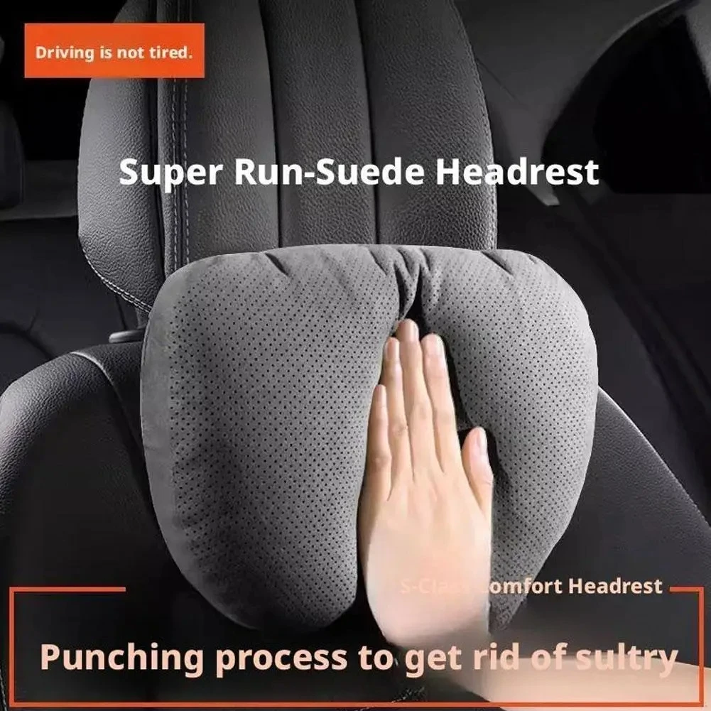 Luxury Car Headrest Pillow,Premium Neck Support Cushion for Mercedes S-Class, BMW,Breathable,Soft for Long Drive Comfort