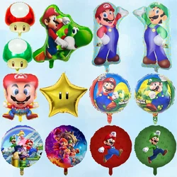 Globos de papel de aluminio de Super Mario Bros para fiesta de cumpleaños, suministros de dibujos animados para niños