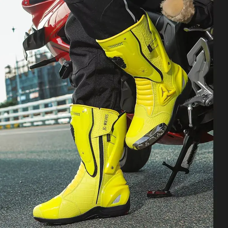 Motorcycle Riding Boots Four Seasons Off-Road Competitive Men's and Women's Racing Shoes Waterproof and Non-slip Riding Shoes