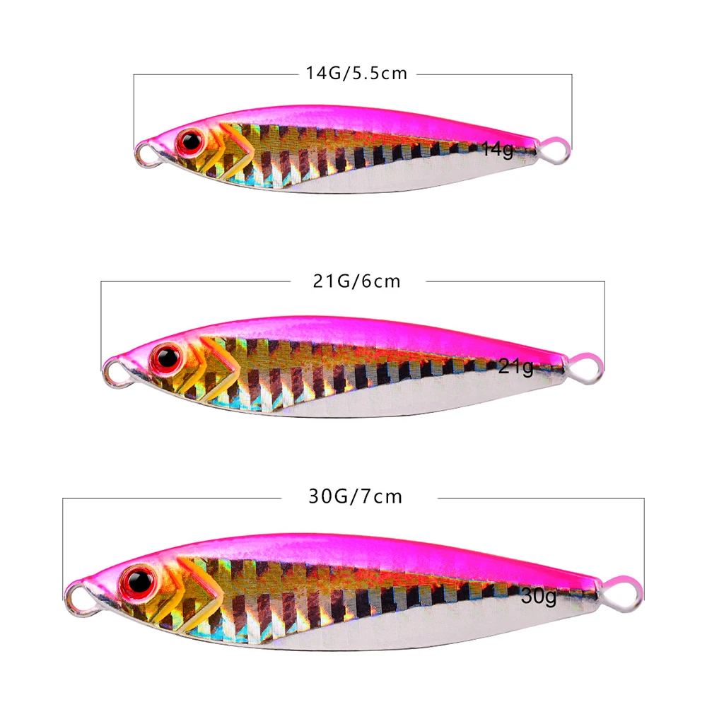 Proberos 5pcs Metal Jig Fishing Lure Weights 14g 21g 30g Trolling Hard Bait Bass Fishing Bait Tackle Trout Jigging Lure Jigs Sal - view 4