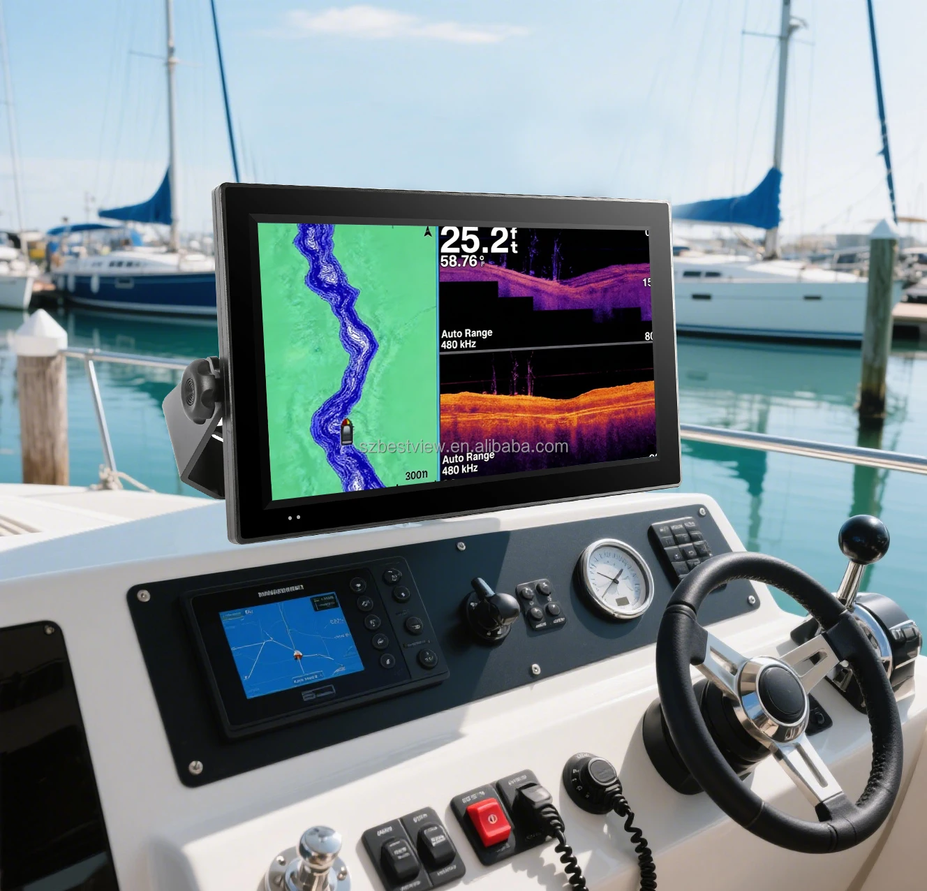 12.1-32 Inch  IP67 Marine Monitor Capacitive Touch 1500 Nits High Brightness Anti Glare  Optical Bonding Monitor