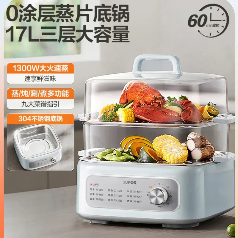 220V Sowol Electric Food Steamers, Multifunctional Home Steaming, Stewing and Cooking Pot