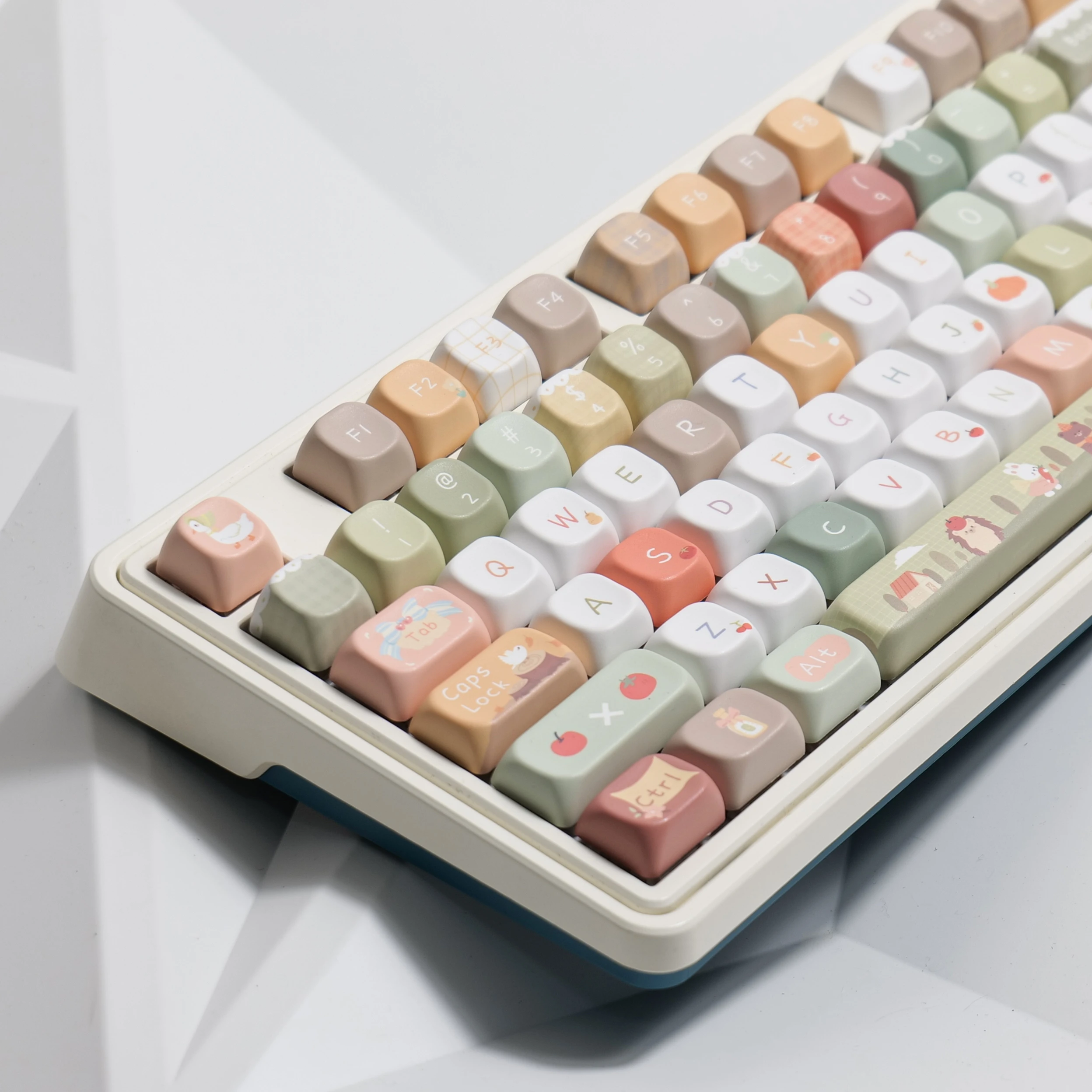 141 Keys Cute Keycaps XOA Keycaps Gift Pbt Key Cap Square Thermal Sublimation Mechanical Keyboard Includ2.25 U 2.75U for Alice