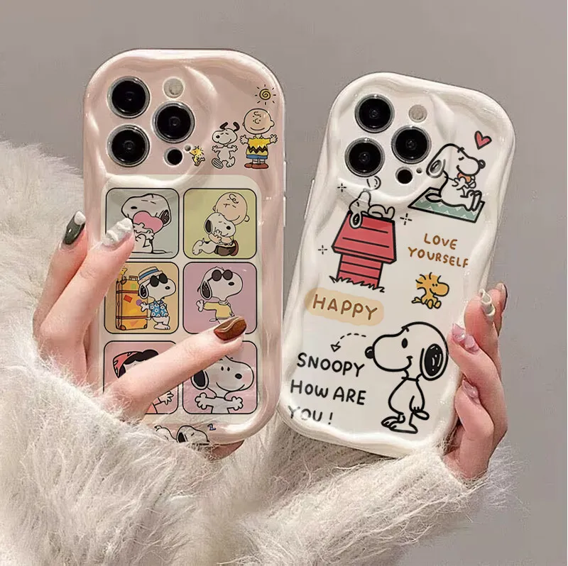 Lovely Snoopy Phone Case For Samsung Galaxy S25 S24 S23 S22 S21 Plus Ultra S20 S21 S24 FE A55 A54 A53 A16 5G cover Cartoon Funda