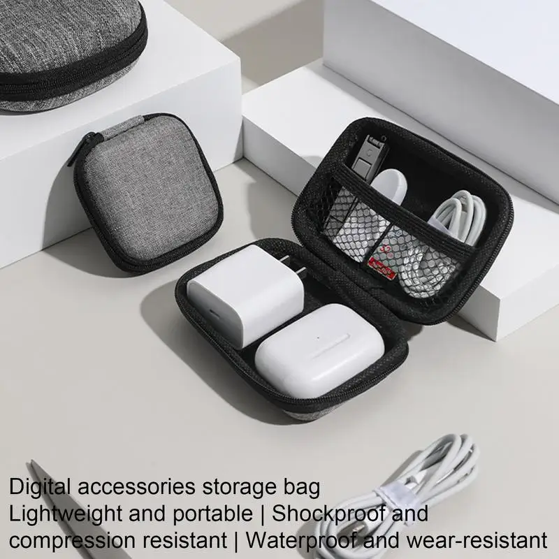 Cable Storage Bag Portable Digital USB Gadget Storage Pouch Dustproof Charger Plug Electronic Organizer Travel Cable Organizer