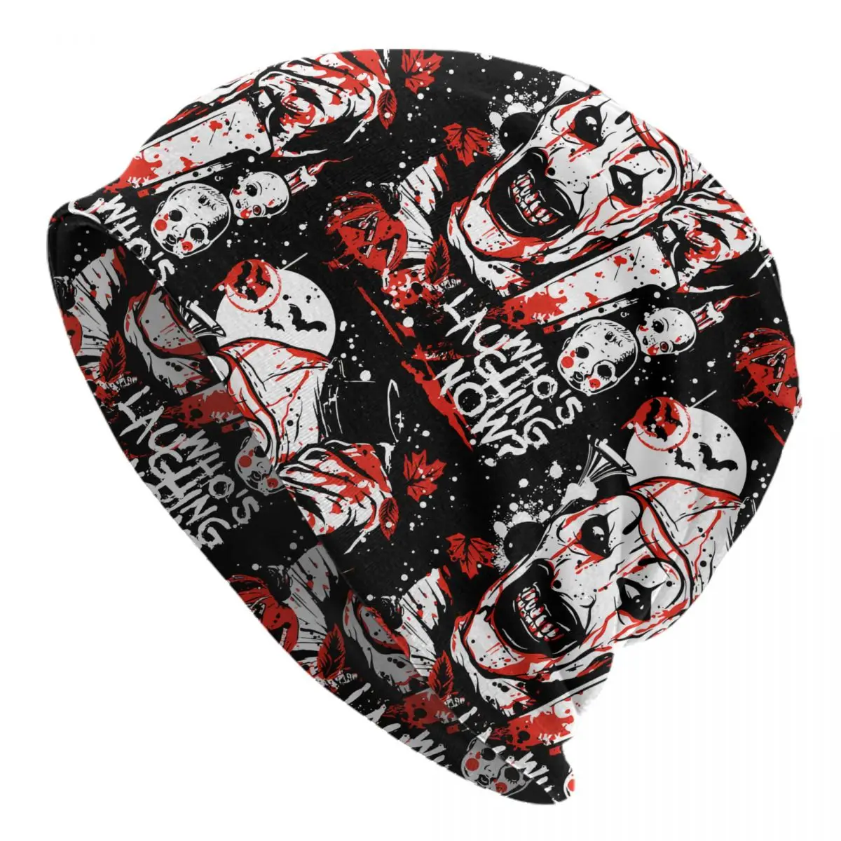 Personalizado retro t-terrifiers halloween crânios gorros bonés para homens mulheres streetwear inverno quente malha chapéu adulto filme bonnet chapéus
