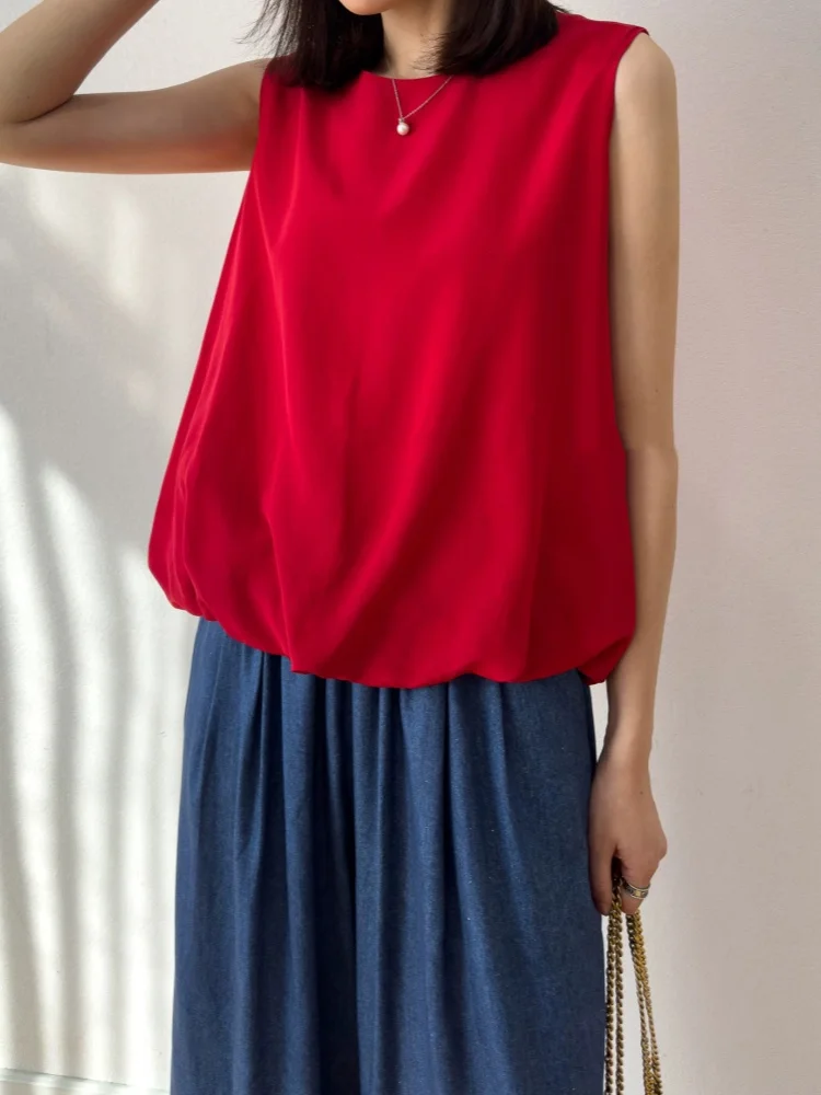 Birdtree, 100% Silk Jacquard Tank Top, Sleeveless Stand Collar Vest, Women Floating Light Brocade Tops, 2026 Summer New T65503JF