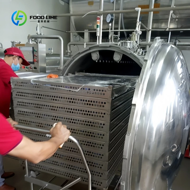 Customized Industrial Rotary Water Spray Retort - High-Pressure Food Sterilizer for Bowl/Canned Food Grade 304