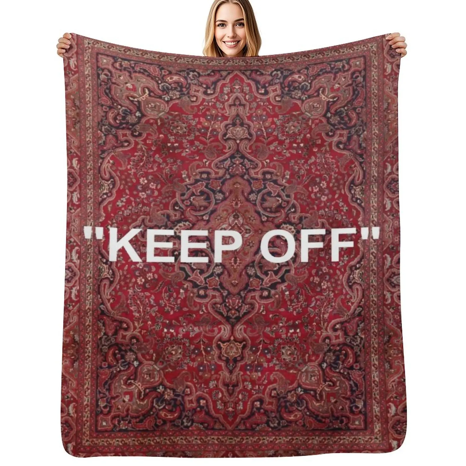 

KEEP OFF - Antique Orian rug Throw Blanket Easy Care Comfortable Blanket for Couch