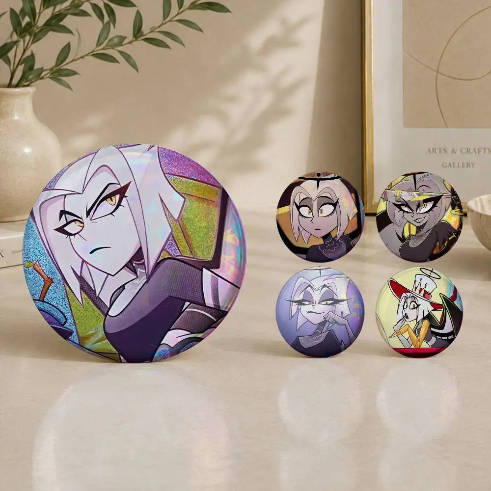 

Lute H-HazbinES Anime Brooches Cartoon Badge Pins Backpack Hat Accessories Friend Gift