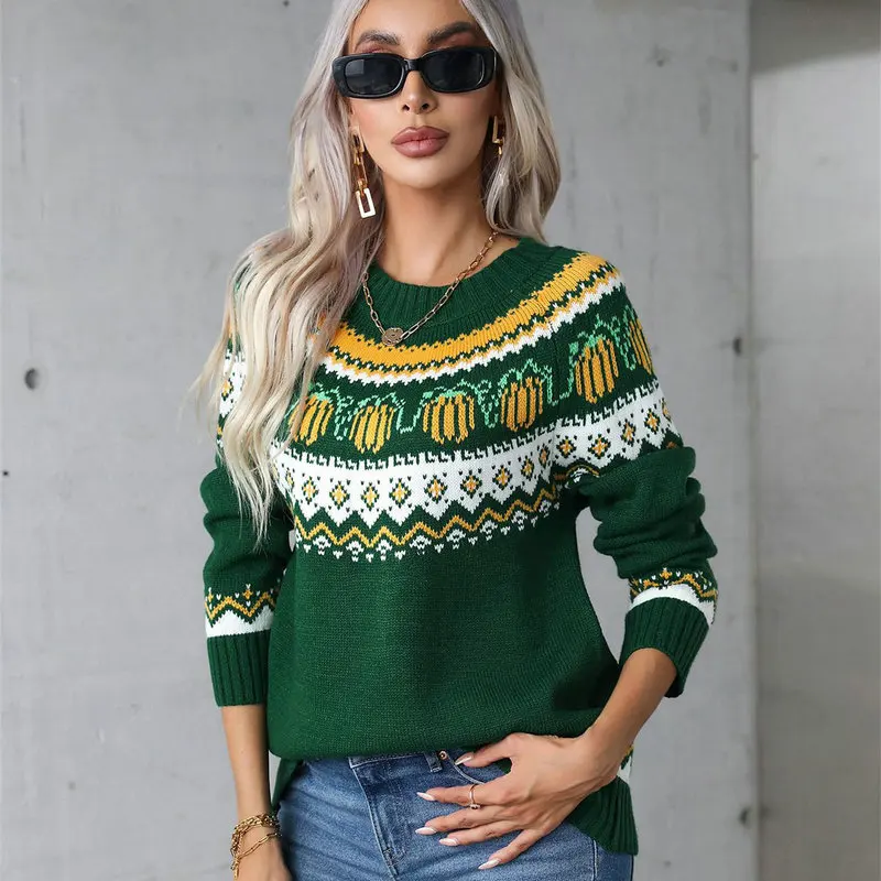 Women Casual Sweaters Christmas Knitwear Tops Female Long Sleeve Soft Warm Outerwear O Neck 2024 Autumn Winter Streetwear