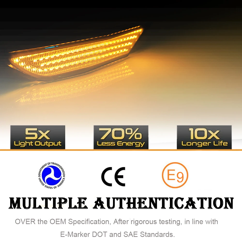 LED متتابعة الوامض الجبهة الحاجز ضوء الجانب ماركر بدوره مصباح إشارة لنيسان GTR R35 كوبيه GT-R Nismo V6 07-22 Canbus العنبر