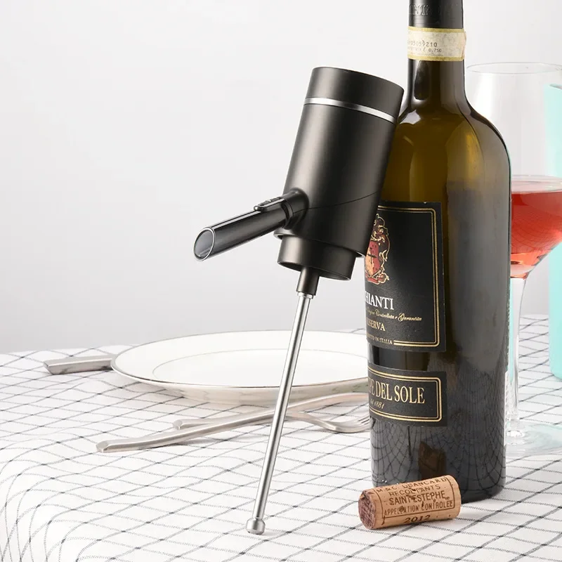 

Wine electric quick decanter rechargeable red wine decanter stainless steel wine inlet pipe