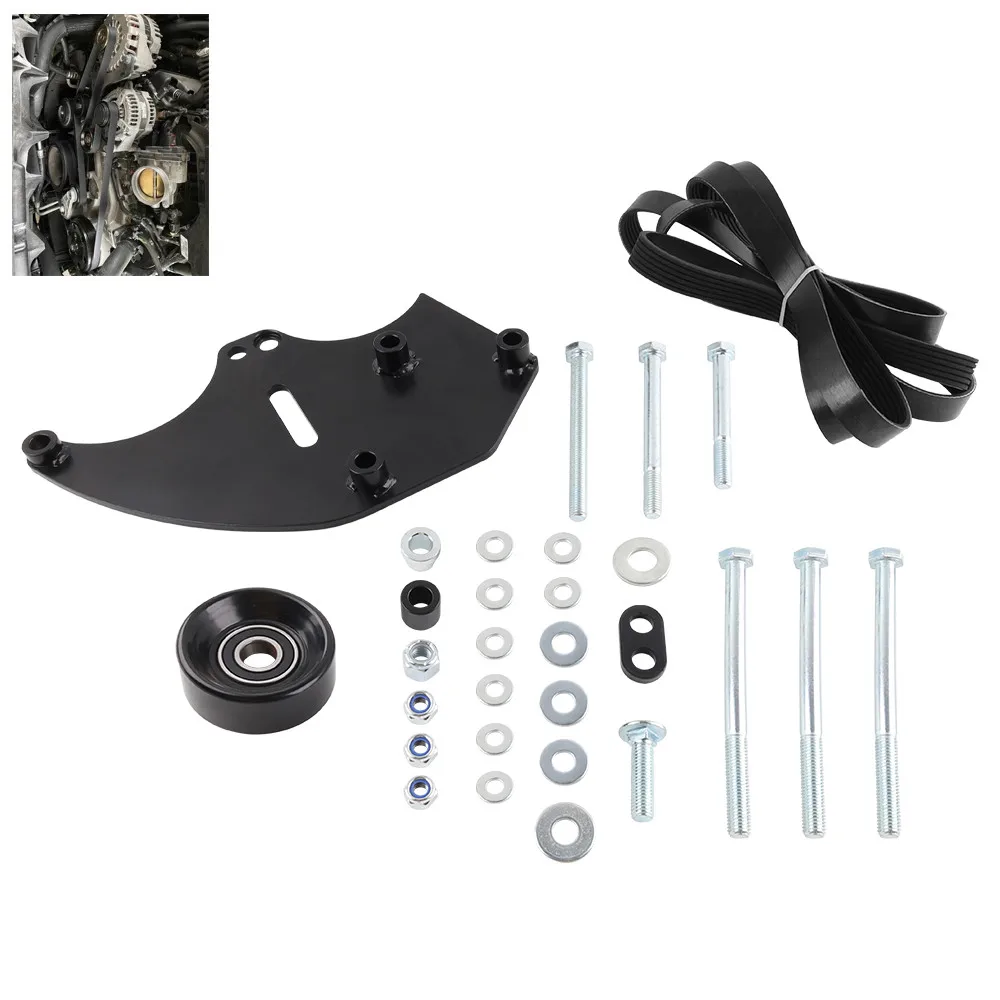 Engine Parts Dual Alternator Bracket Kit Car Modification Upgrade Black For 2000-2013 GM Chevy 4.8L 5.3L 6.0L 6.2L Truck