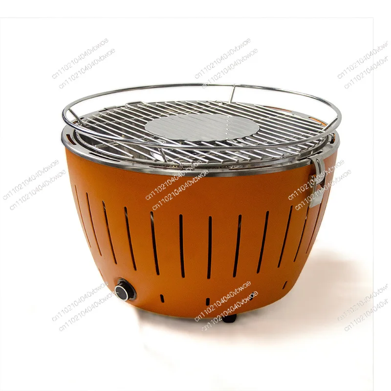

Portable indoor fan smokeless anti-scalding charcoal household lotus grill BBQ
