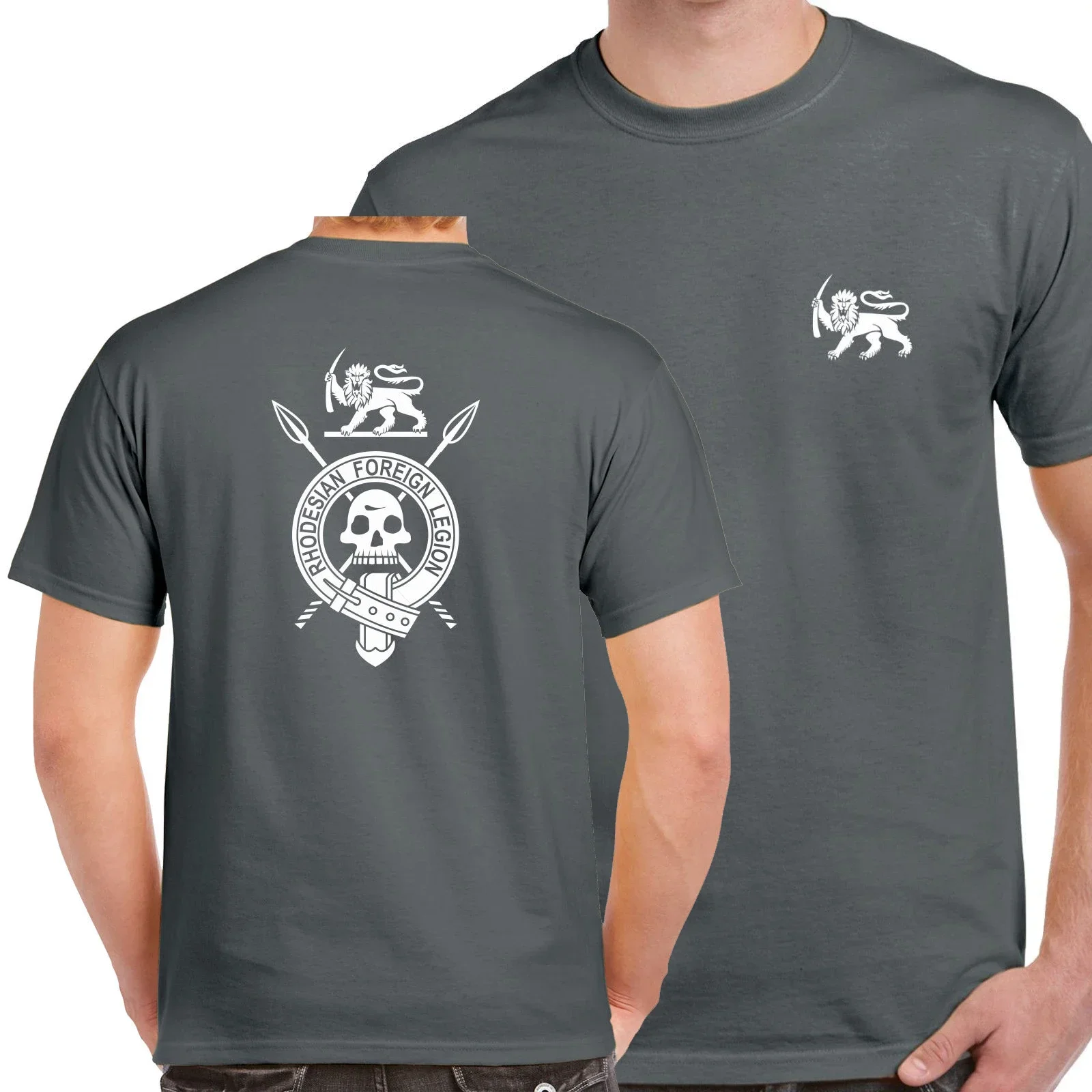 Rhodesian Foreign Legion T Shirt. New 100% Cotton Short Sleeve O-Neck T-shirt Casual Mens Top