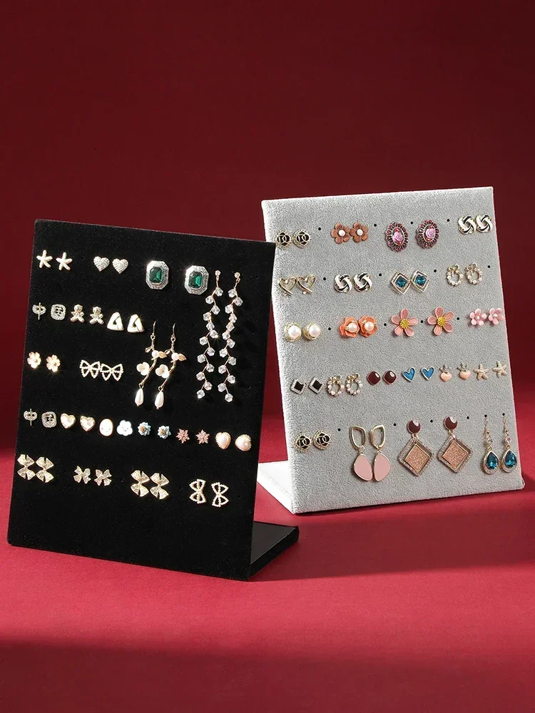 رف عرض القرط المخملي ، رف تخزين القرط سعة كبيرة ، لوحة مجوهرات الأذن ، إكسسوارات عرض المجوهرات