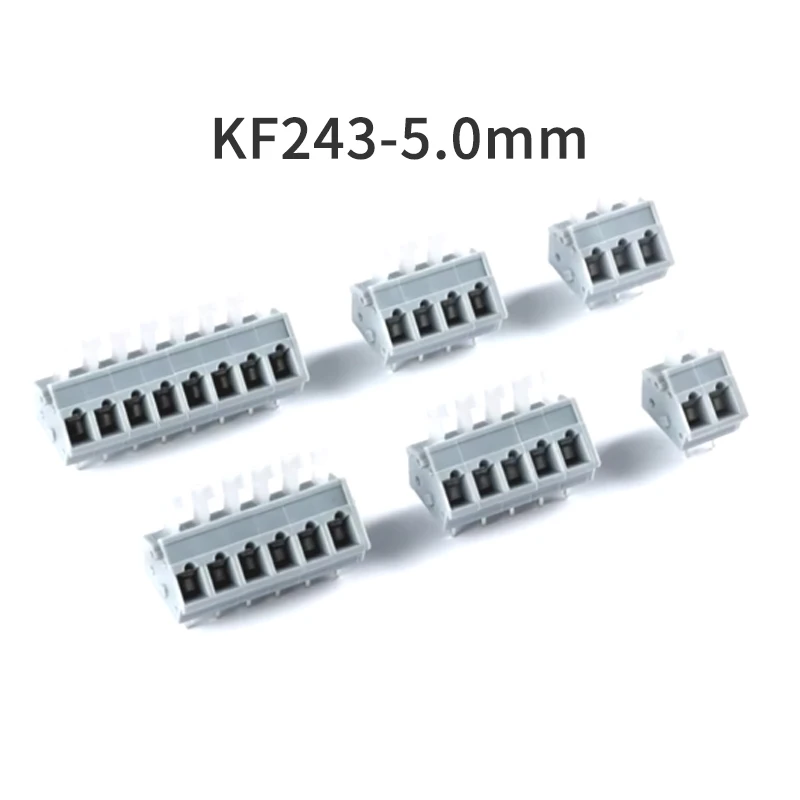 (10 Adet) KF243 - 5.0mm 2P 3P 4P ~ 10P Çift Sıralı Doğrudan Fiş 5.0mm Pitch Yaylı PCB Terminal Konnektörleri DG243