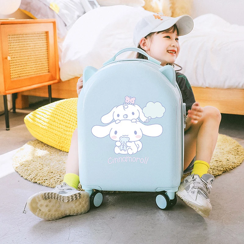 Hello Kittys 18 Inches Small Light Child Can Sit Suitcase Sanrios Kawaii Boy Travel Lockbox Girl Trolley Carry-On Suitcase